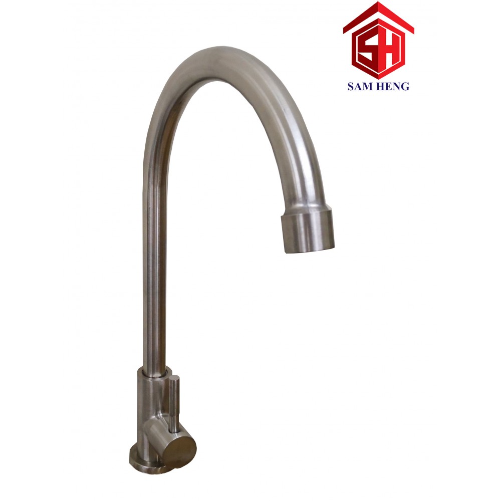 SAM HENG KITCHEN SINK PILLAR COLD TAP SINGLE LEVER STAINLESS STEEL